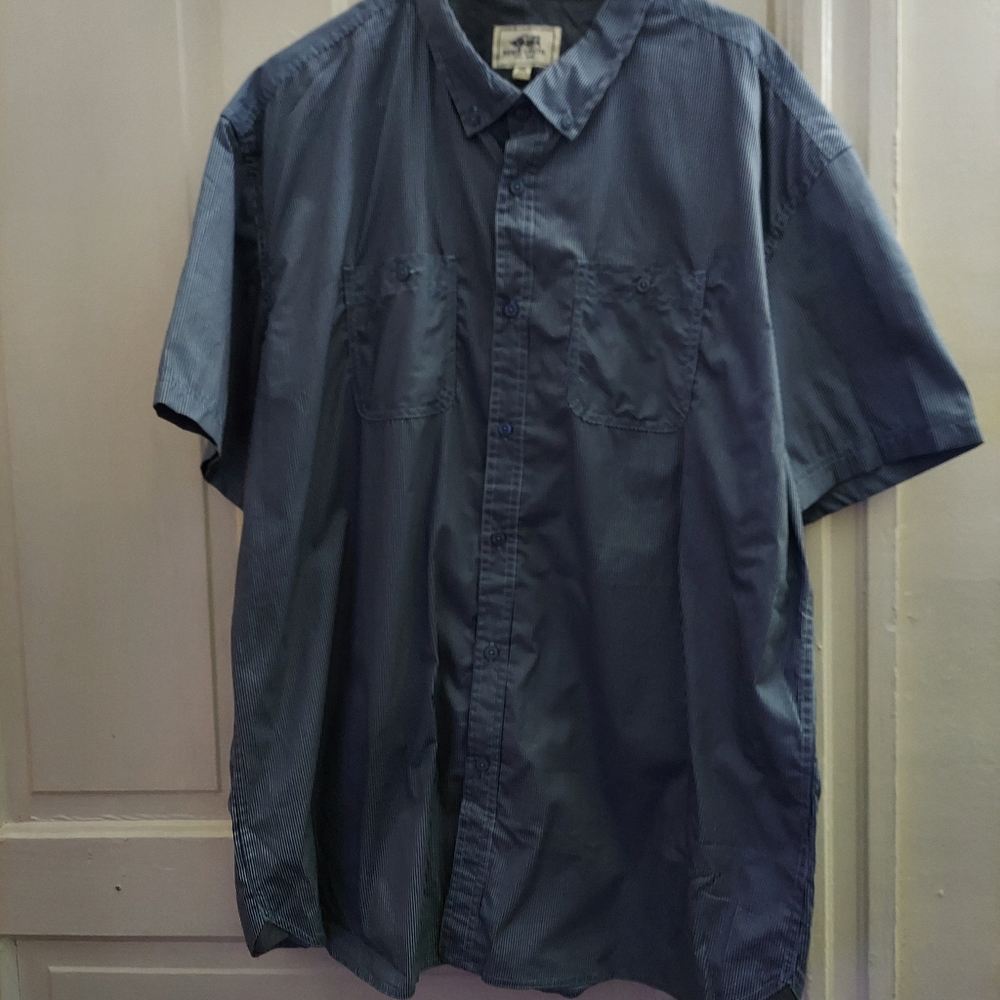 Mens Ecko  Unltd button up short sleeve shirt ,color blue ,size 2x